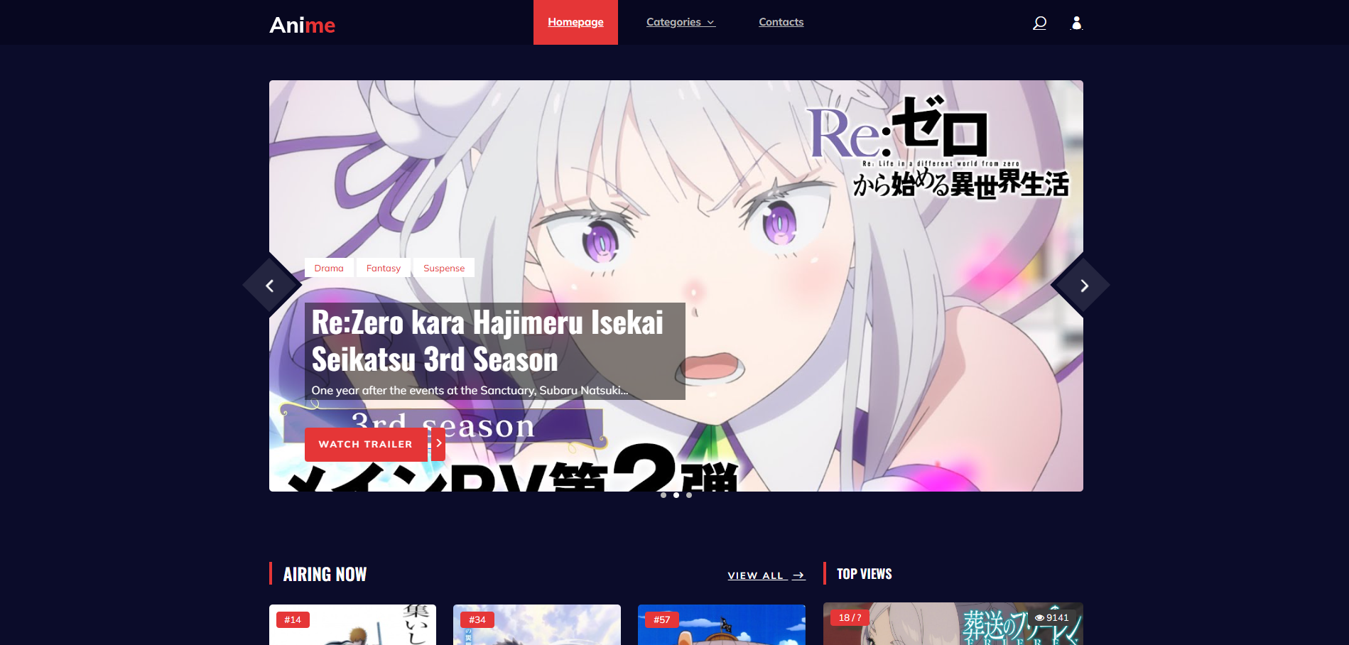 Imagen de la web de anime